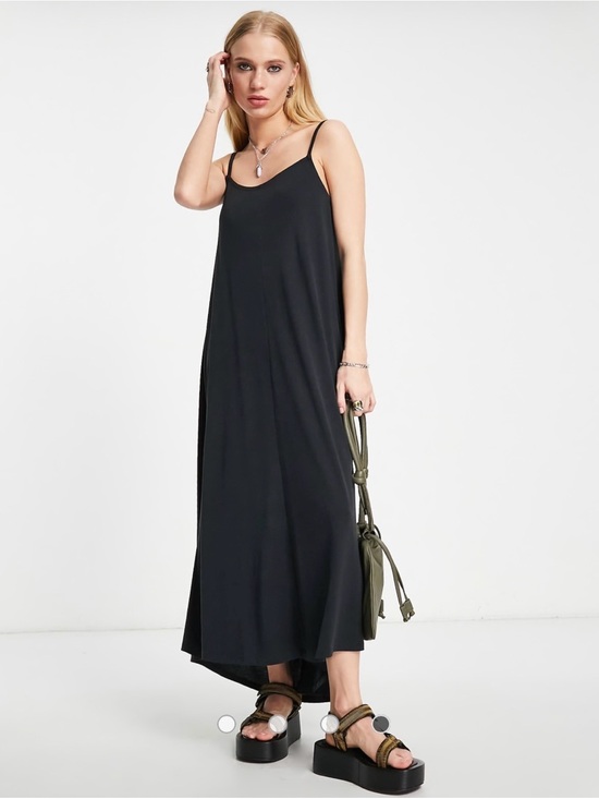 Selected Femme Dresses & Skirts - Selected Femme Midi Strap Dress - Thin Strap V-neck Maxi Dress